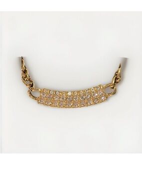 Vintage Crystal Gold Tone Chain Choker